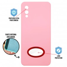 Capa para Samsung Galaxy A02 e M02 - Case Silicone Safe Glass Rosa